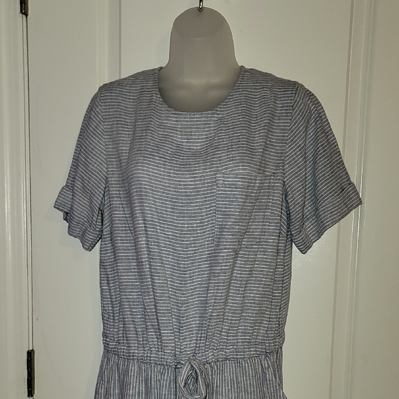 Old Navy Blue and White Striped Jumpsuit Sz: L - Picture 3 of 9